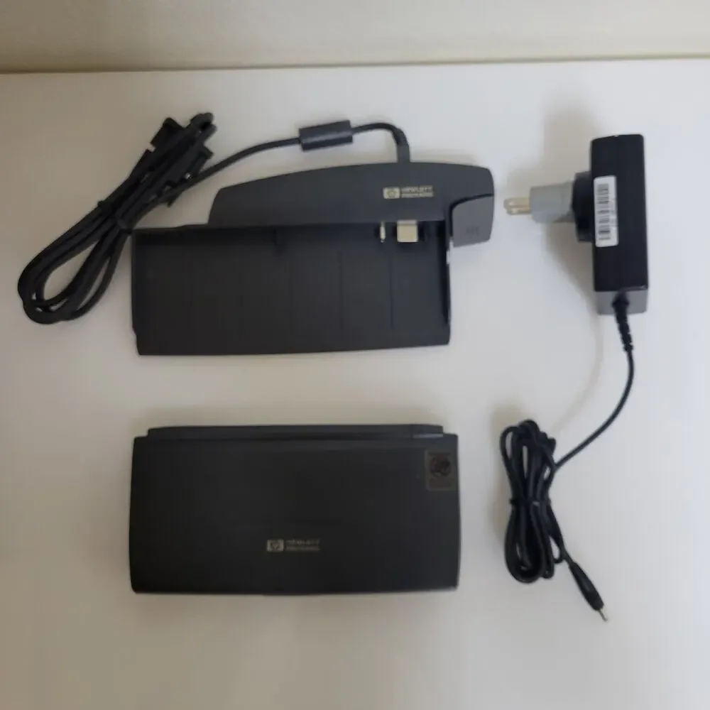 RARE VINTAGE 1997 HP 320LX PDA Palmtop Handheld Notebook PC WITH DOCK & CHARGER